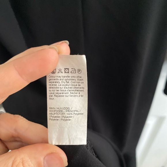 River Island River 3/4 Sleeve Hanky Hem Swing Dress, black, size US 8/ UK 12 - Picture 9 of 11